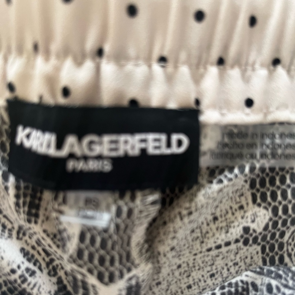 New Karl Lagerfeld Black & White Floral Mesh Wide-Leg Kids Pants size S - Picture 6 of 8